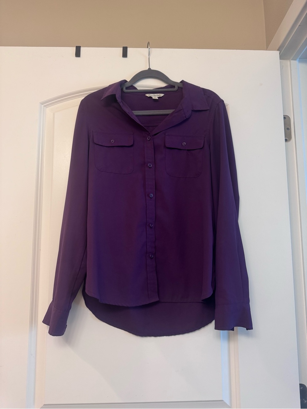 American Eagle Outfitters Plum Button-Down Shirt